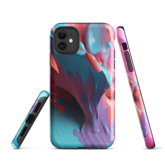 Light Blue Violet Liquid Paint iPhone Case Hardshell 3D Wrap Thermal CREATIVETECH