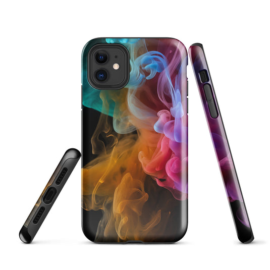 Colorful Dark Yellow Smoke iPhone Case Hardshell 3D Wrap Thermal CREATIVETECH