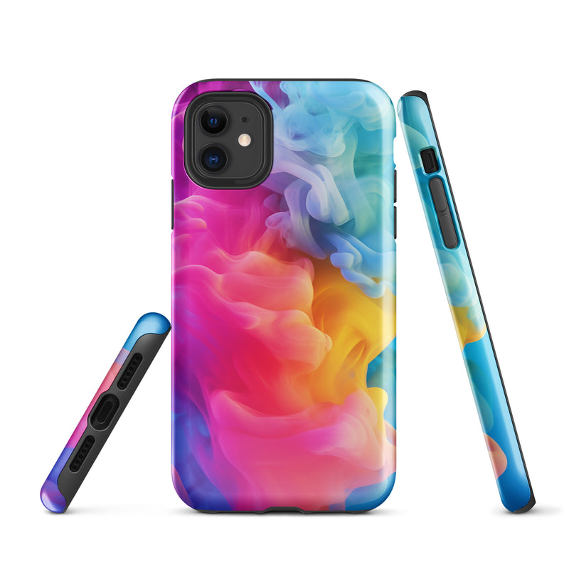 Load image into Gallery viewer, Pride Colorful Smoke iPhone Case Hardshell 3D Wrap Thermal CREATIVETECH
