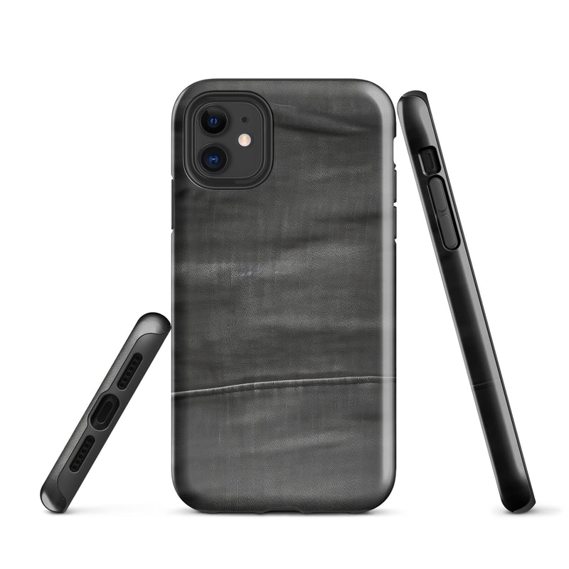 Load image into Gallery viewer, Dark Grey Denim Cloth iPhone Case Hardshell 3D Wrap Thermal CREATIVETECH