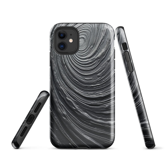 Damascus Steel Metal Swirl Dark Grey iPhone Case Hardshell 3D Wrap Thermal CREATIVETECH