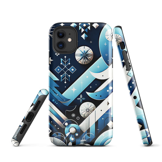 Christmas Vibe Aesthetic Blue White iPhone Case Hardshell 3D Wrap Thermal Double Layer CREATIVETECH