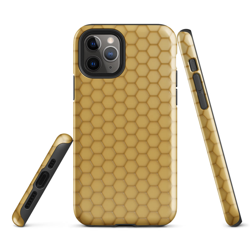 Load image into Gallery viewer, Honeycomb Wax Yellow Brown iPhone Case Hardshell 3D Wrap Thermal CREATIVETECH
