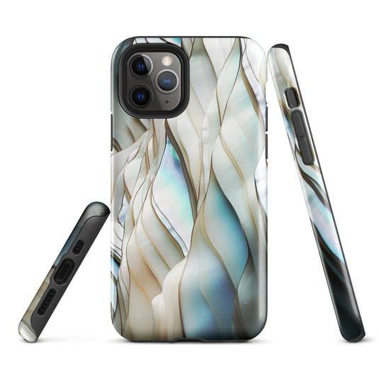Cream Blue White Pearl iPhone Case Hardshell 3D Wrap Thermal CREATIVETECH