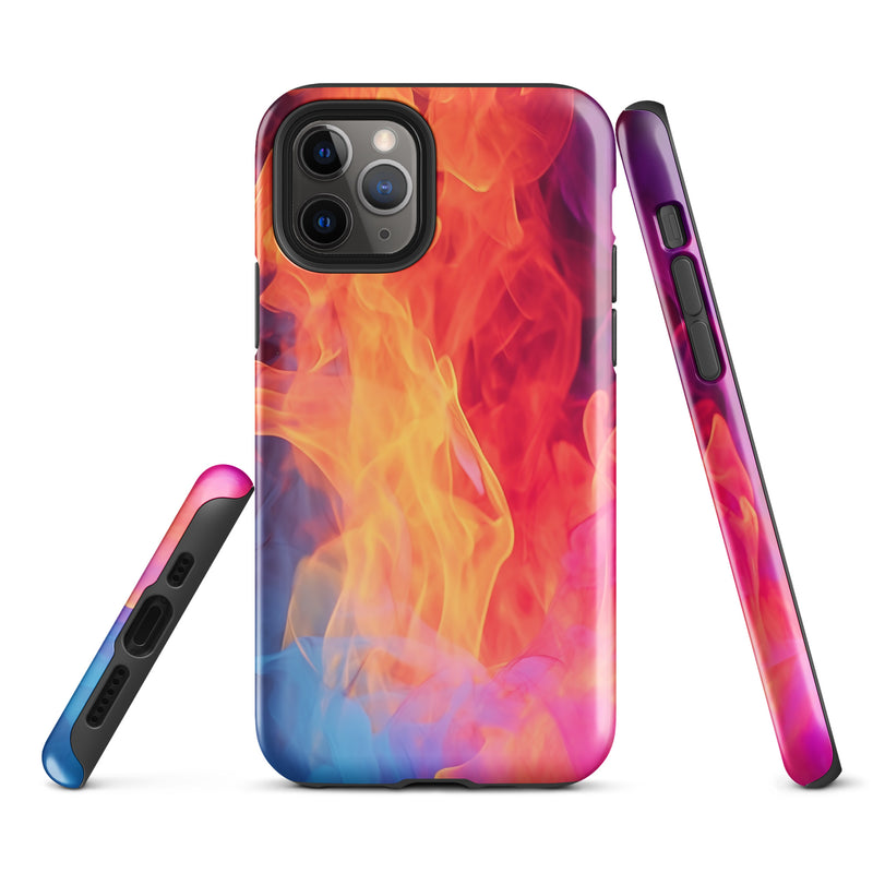 Load image into Gallery viewer, Blue Orange Fire iPhone Case Hardshell 3D Wrap Thermal CREATIVETECH
