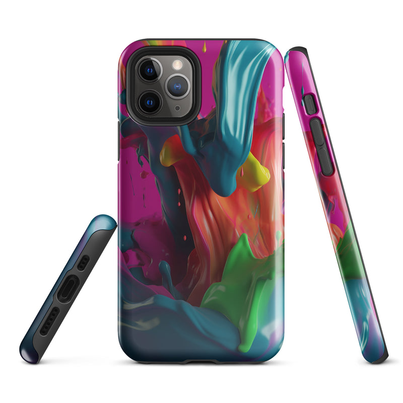 Load image into Gallery viewer, Colorful Paint iPhone Case Hardshell 3D Wrap Thermal CREATIVETECH
