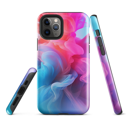 Pink Blue Smoke iPhone Case Hardshell 3D Wrap Thermal CREATIVETECH