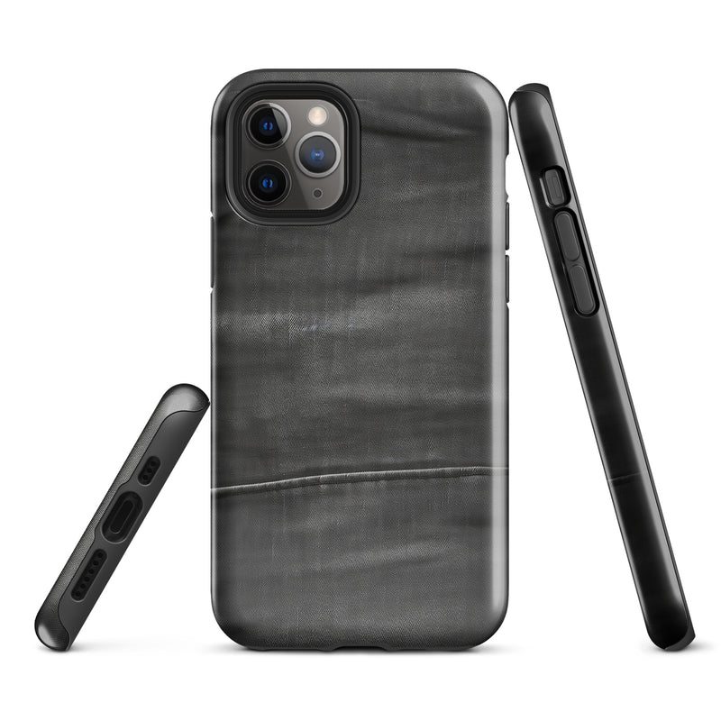 Load image into Gallery viewer, Dark Grey Denim Cloth iPhone Case Hardshell 3D Wrap Thermal CREATIVETECH