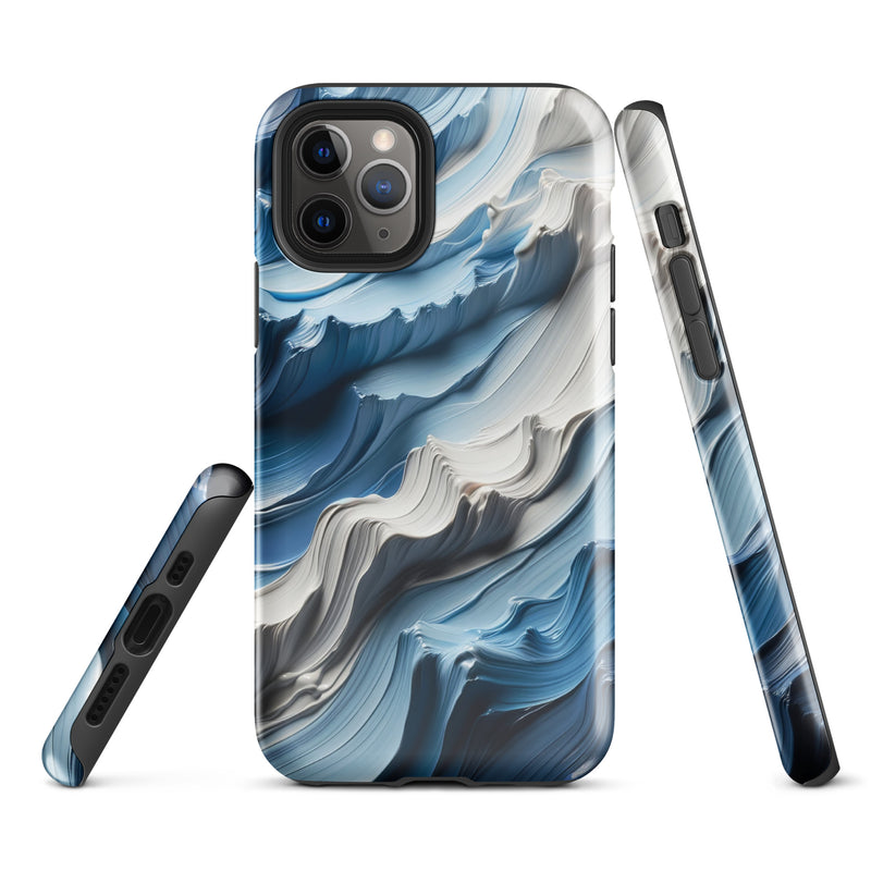 Load image into Gallery viewer, Blue White Paint Style Colorful iPhone Case Hardshell 3D Wrap Thermal Double Layer CREATIVETECH