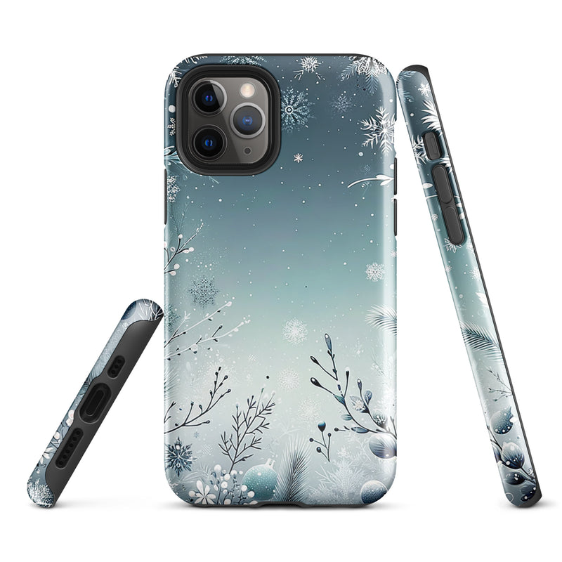 Load image into Gallery viewer, Christmas Vibe Blue White iPhone Case Hardshell 3D Wrap Thermal Double Layer CREATIVETECH