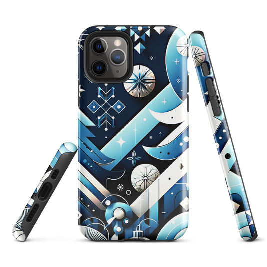 Christmas Vibe Aesthetic Blue White iPhone Case Hardshell 3D Wrap Thermal Double Layer CREATIVETECH