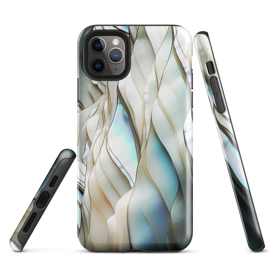 Cream Blue White Pearl iPhone Case Hardshell 3D Wrap Thermal CREATIVETECH