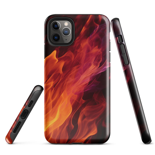 Black Yellow Fire iPhone Case Hardshell 3D Wrap Thermal CREATIVETECH