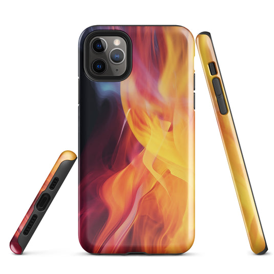 Orange Yellow Fire iPhone Case Hardshell 3D Wrap Thermal CREATIVETECH