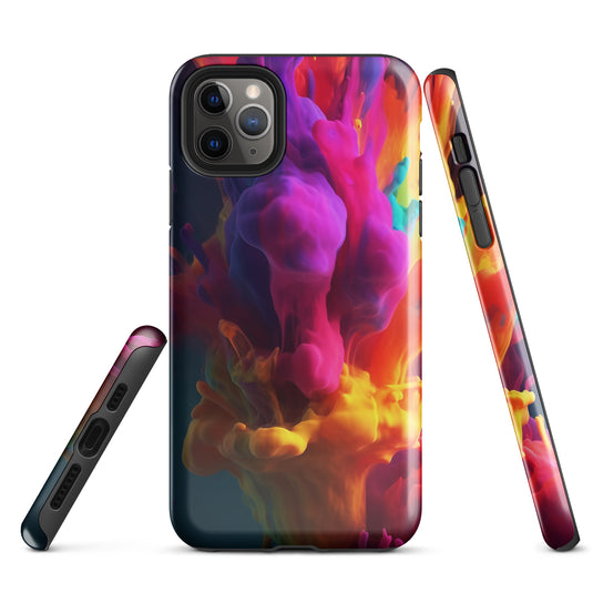 Dark Purple Yellow Paint iPhone Case Hardshell 3D Wrap Thermal CREATIVETECH