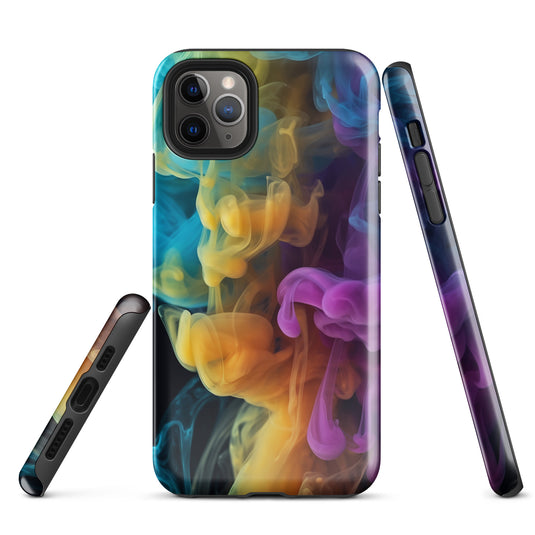 Yellow Purple Blue Smoke iPhone Case Hardshell 3D Wrap Thermal CREATIVETECH