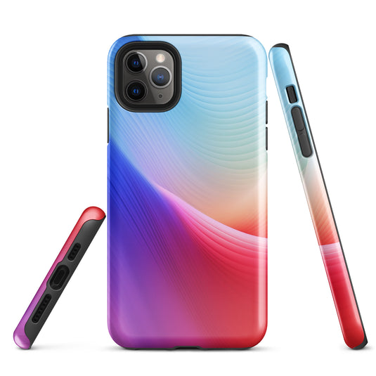 Red Violet Blue Abstract Waves iPhone Case Hardshell 3D Wrap Thermal CREATIVETECH