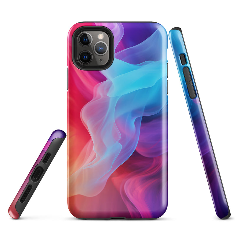 Load image into Gallery viewer, Purple Red Blue Smoke iPhone Case Hardshell 3D Wrap Thermal CREATIVETECH