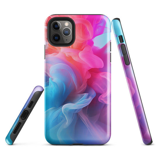 Pink Blue Smoke iPhone Case Hardshell 3D Wrap Thermal CREATIVETECH