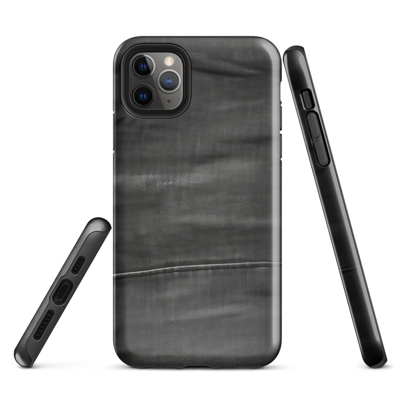 Load image into Gallery viewer, Dark Grey Denim Cloth iPhone Case Hardshell 3D Wrap Thermal CREATIVETECH