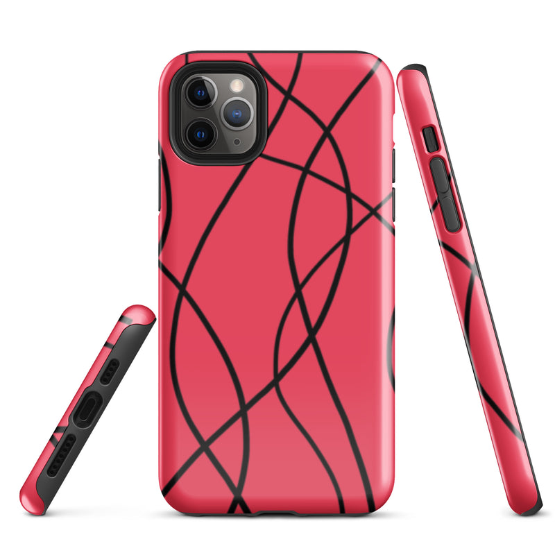 Load image into Gallery viewer, Aesthetic Black Red iPhone Case Hardshell 3D Wrap Thermal CREATIVETECH