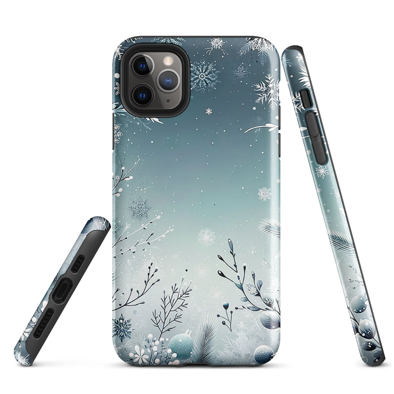 Load image into Gallery viewer, Christmas Vibe Blue White iPhone Case Hardshell 3D Wrap Thermal Double Layer CREATIVETECH