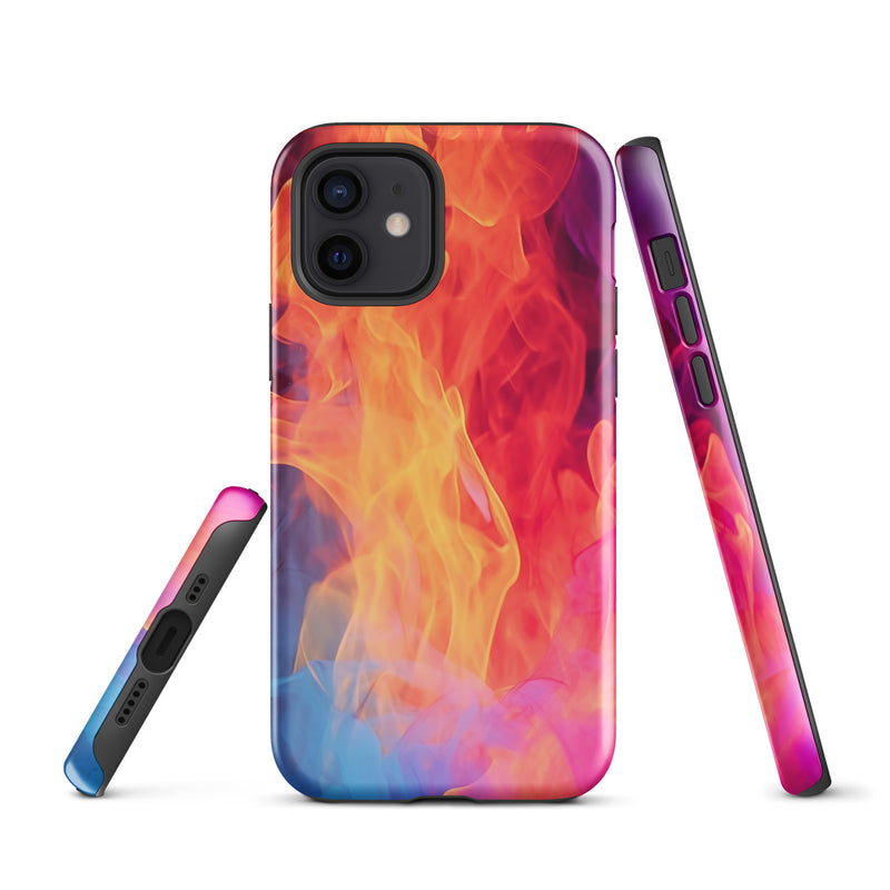 Load image into Gallery viewer, Blue Orange Fire iPhone Case Hardshell 3D Wrap Thermal CREATIVETECH
