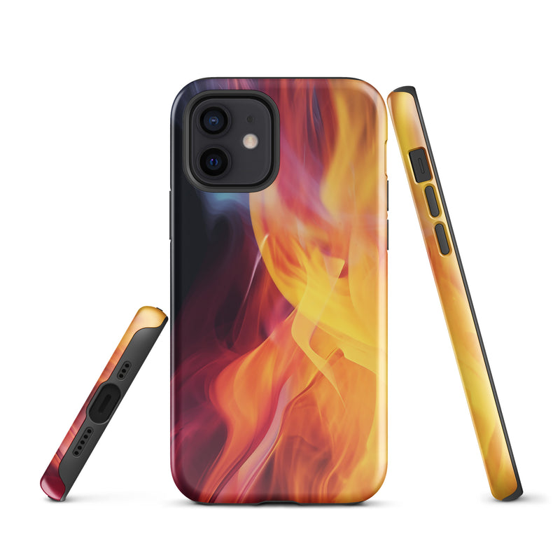 Load image into Gallery viewer, Orange Yellow Fire iPhone Case Hardshell 3D Wrap Thermal CREATIVETECH
