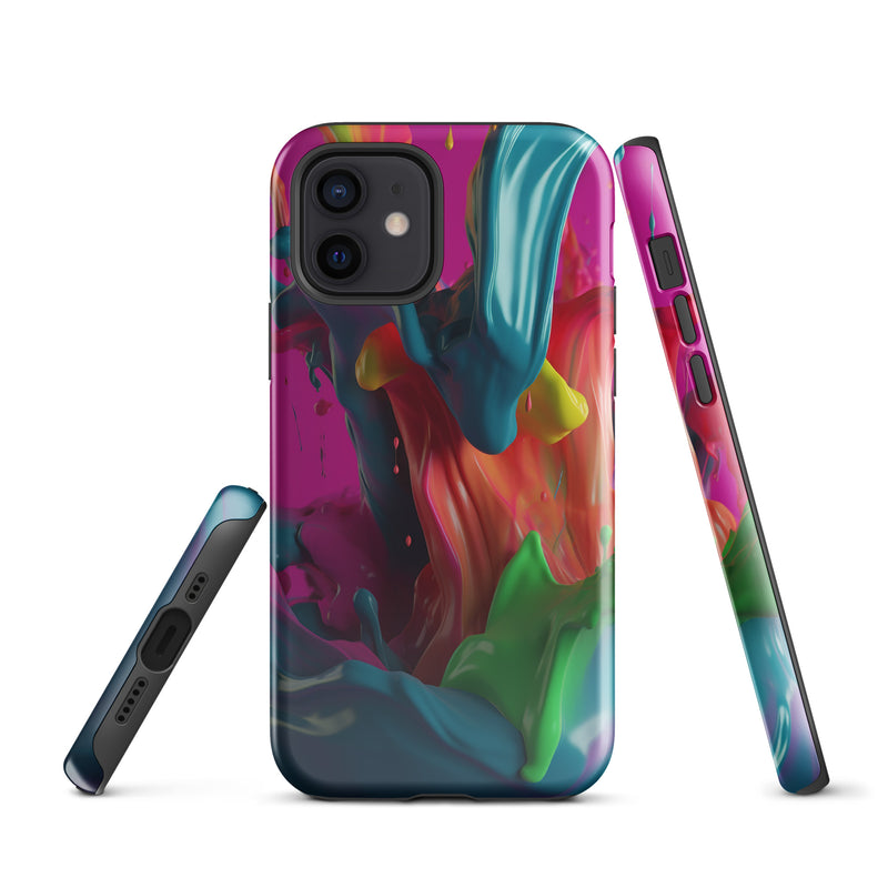 Load image into Gallery viewer, Colorful Paint iPhone Case Hardshell 3D Wrap Thermal CREATIVETECH
