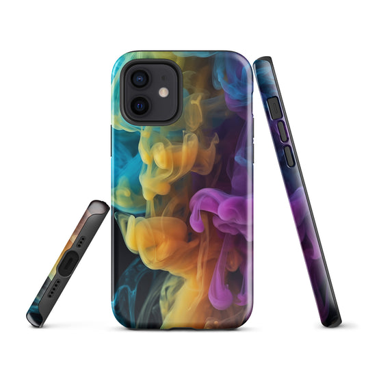 Yellow Purple Blue Smoke iPhone Case Hardshell 3D Wrap Thermal CREATIVETECH