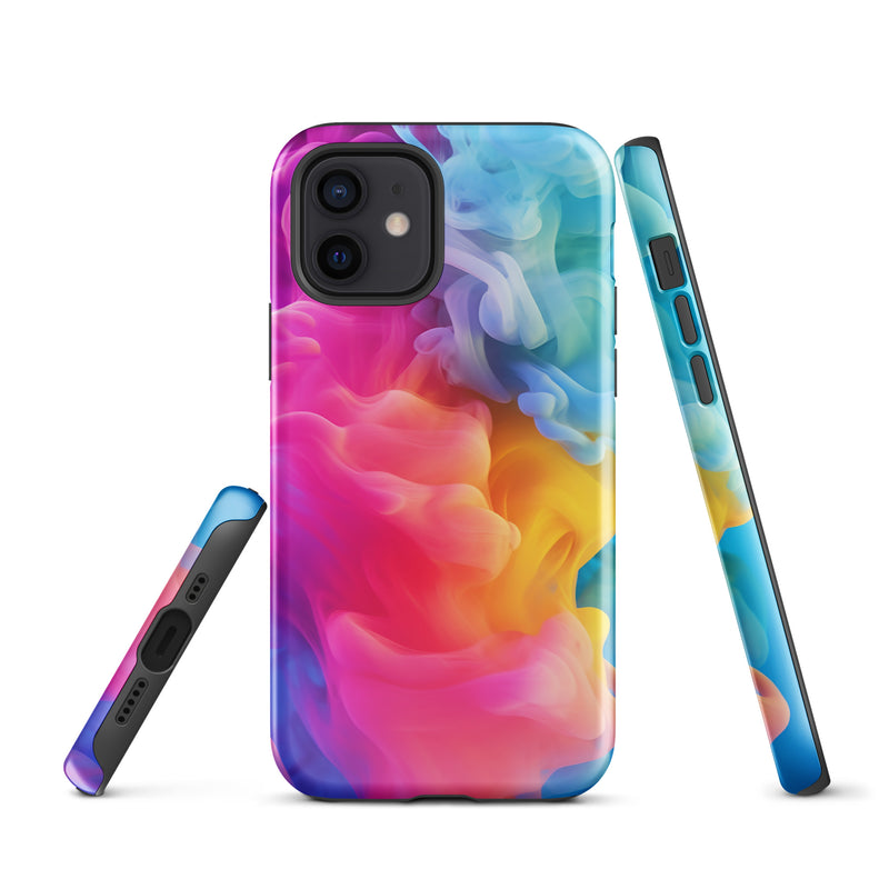 Load image into Gallery viewer, Pride Colorful Smoke iPhone Case Hardshell 3D Wrap Thermal CREATIVETECH
