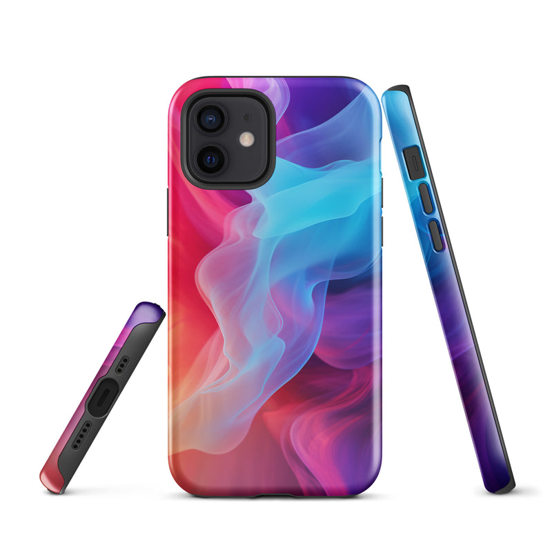 Load image into Gallery viewer, Purple Red Blue Smoke iPhone Case Hardshell 3D Wrap Thermal CREATIVETECH