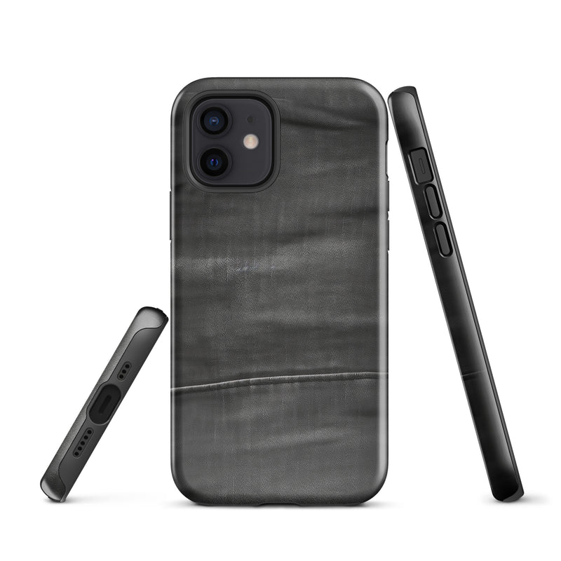 Load image into Gallery viewer, Dark Grey Denim Cloth iPhone Case Hardshell 3D Wrap Thermal CREATIVETECH