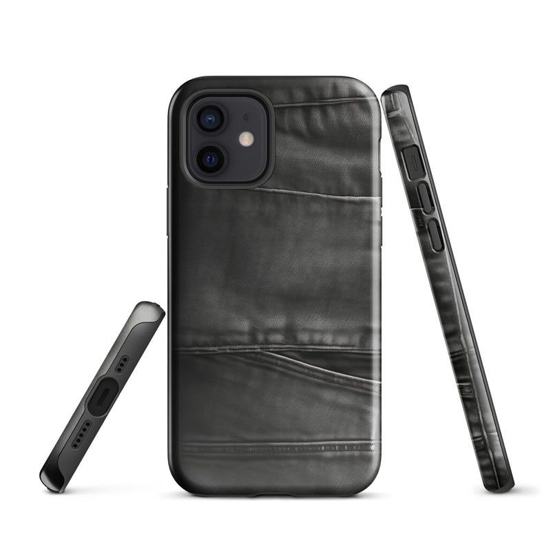 Load image into Gallery viewer, Dark Grey Denim Pocket iPhone Case Hardshell 3D Wrap Thermal CREATIVETECH