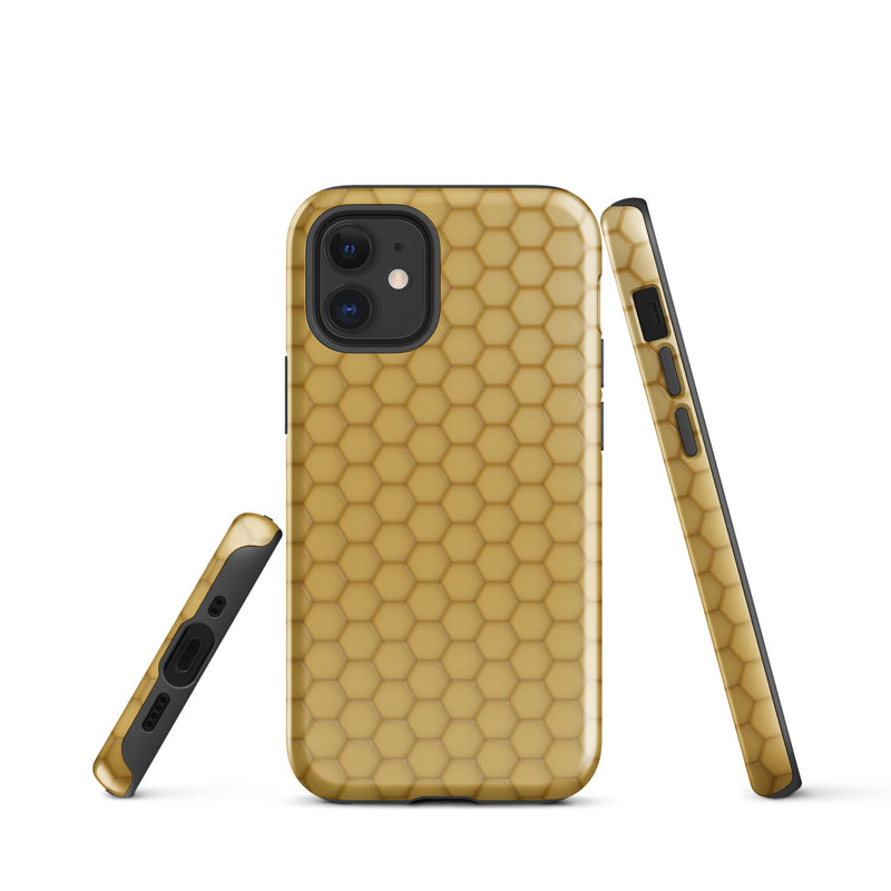 Load image into Gallery viewer, Honeycomb Wax Yellow Brown iPhone Case Hardshell 3D Wrap Thermal CREATIVETECH
