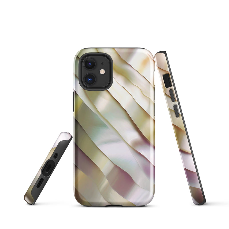 Load image into Gallery viewer, Soft Yellow Pink Pearl iPhone Case Hardshell 3D Wrap Thermal CREATIVETECH
