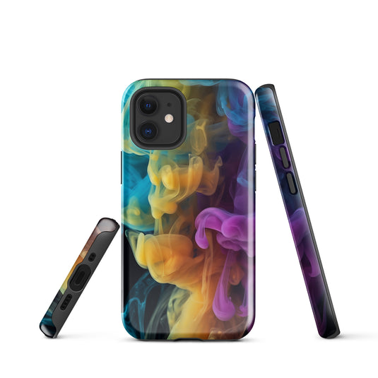 Yellow Purple Blue Smoke iPhone Case Hardshell 3D Wrap Thermal CREATIVETECH