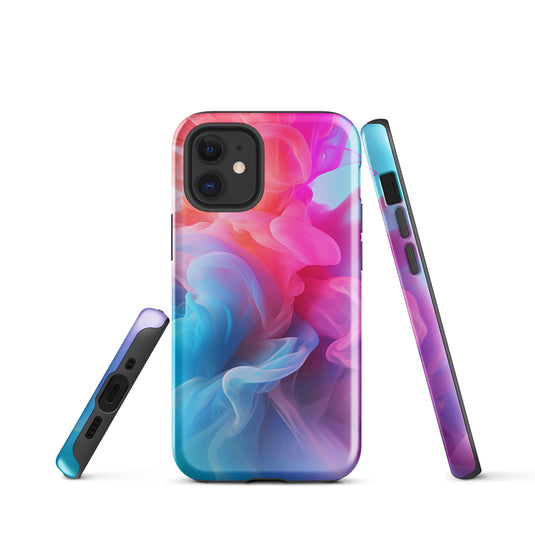 Pink Blue Smoke iPhone Case Hardshell 3D Wrap Thermal CREATIVETECH