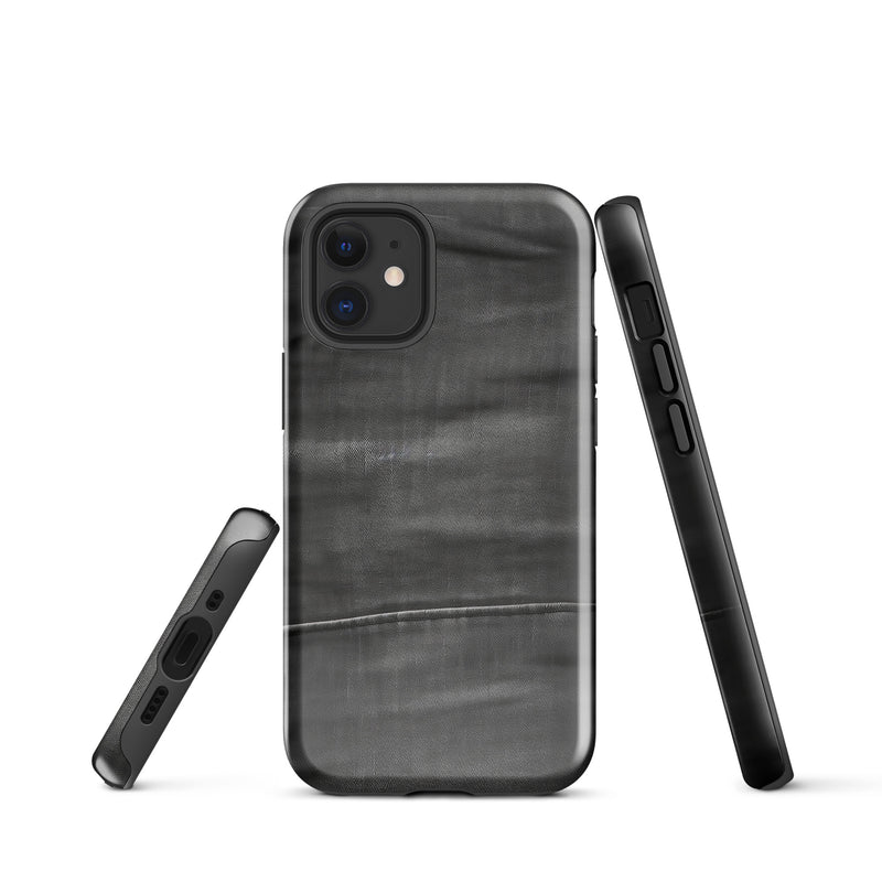 Load image into Gallery viewer, Dark Grey Denim Cloth iPhone Case Hardshell 3D Wrap Thermal CREATIVETECH