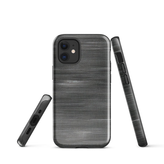 Brushed Denim Black Grey iPhone Case Hardshell 3D Wrap Thermal CREATIVETECH