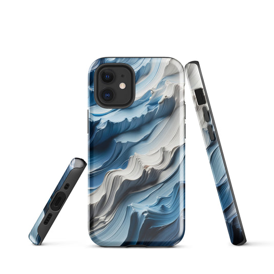 Blue White Paint Style Colorful iPhone Case Hardshell 3D Wrap Thermal Double Layer CREATIVETECH
