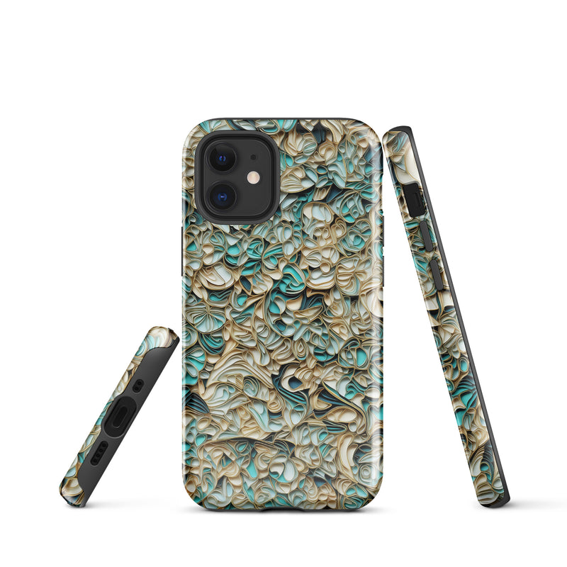 Load image into Gallery viewer, Aesthetic Golden Green  iPhone Case Hardshell 3D Wrap Thermal Double Layer
