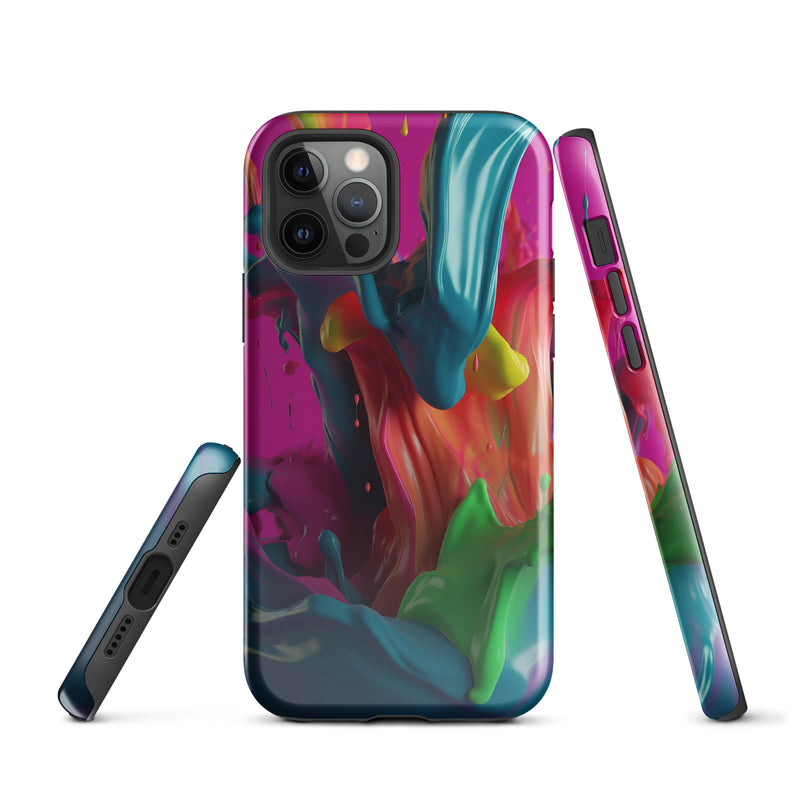 Load image into Gallery viewer, Colorful Paint iPhone Case Hardshell 3D Wrap Thermal CREATIVETECH
