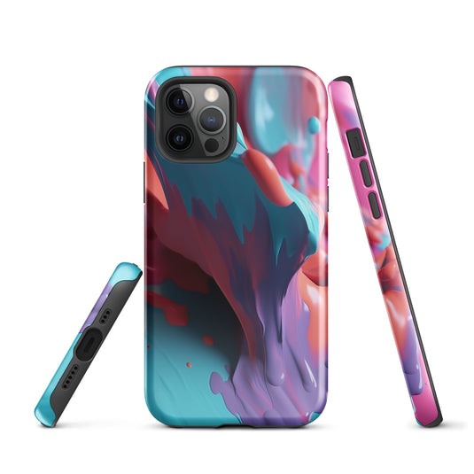 Light Blue Violet Liquid Paint iPhone Case Hardshell 3D Wrap Thermal CREATIVETECH
