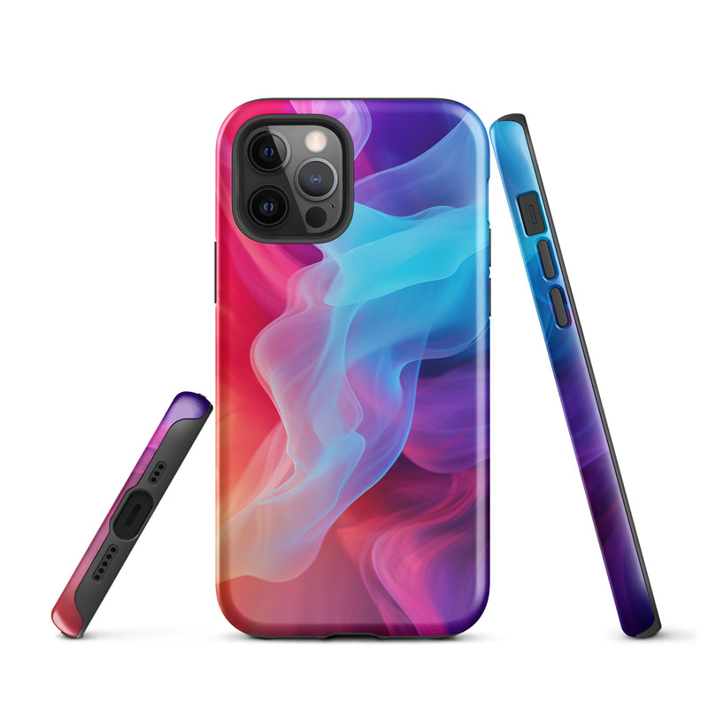 Load image into Gallery viewer, Purple Red Blue Smoke iPhone Case Hardshell 3D Wrap Thermal CREATIVETECH