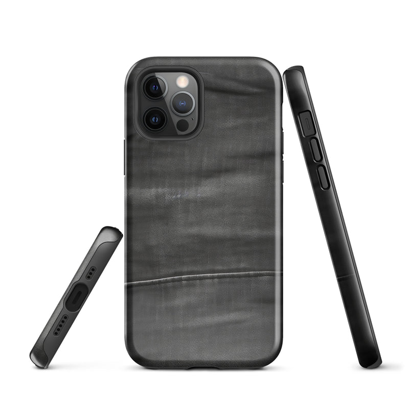 Load image into Gallery viewer, Dark Grey Denim Cloth iPhone Case Hardshell 3D Wrap Thermal CREATIVETECH