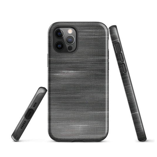 Brushed Denim Black Grey iPhone Case Hardshell 3D Wrap Thermal CREATIVETECH