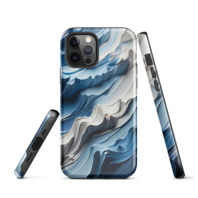 Load image into Gallery viewer, Blue White Paint Style Colorful iPhone Case Hardshell 3D Wrap Thermal Double Layer CREATIVETECH