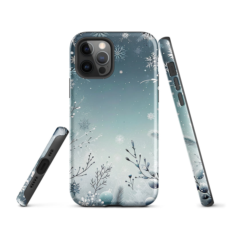 Load image into Gallery viewer, Christmas Vibe Blue White iPhone Case Hardshell 3D Wrap Thermal Double Layer CREATIVETECH