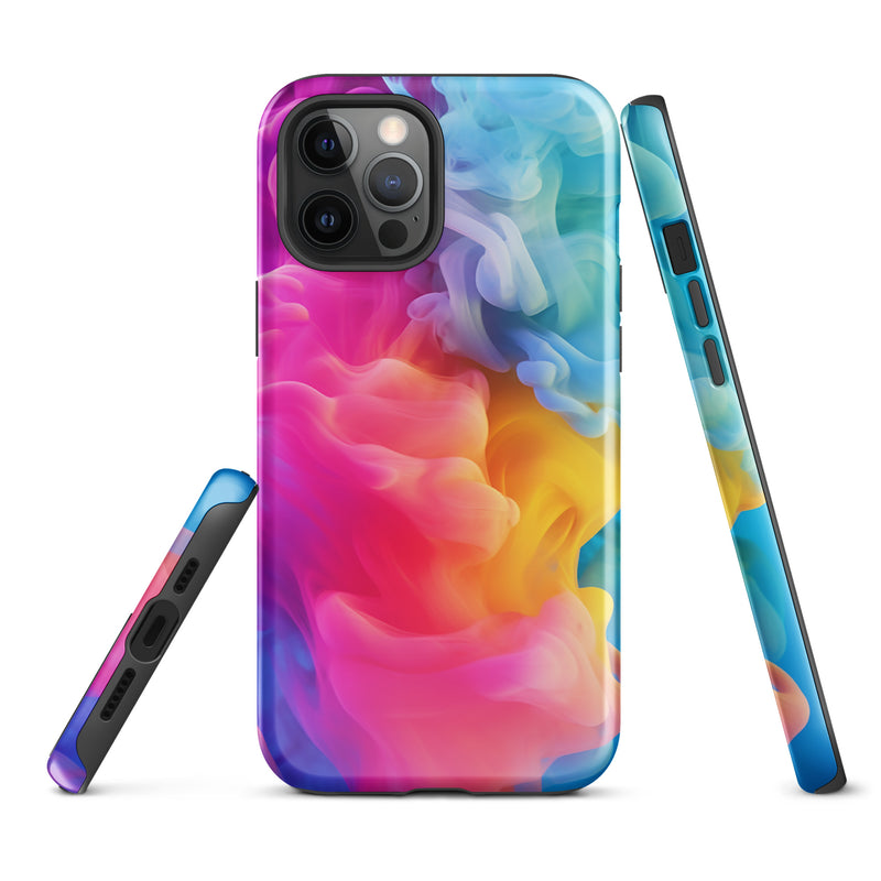 Load image into Gallery viewer, Pride Colorful Smoke iPhone Case Hardshell 3D Wrap Thermal CREATIVETECH
